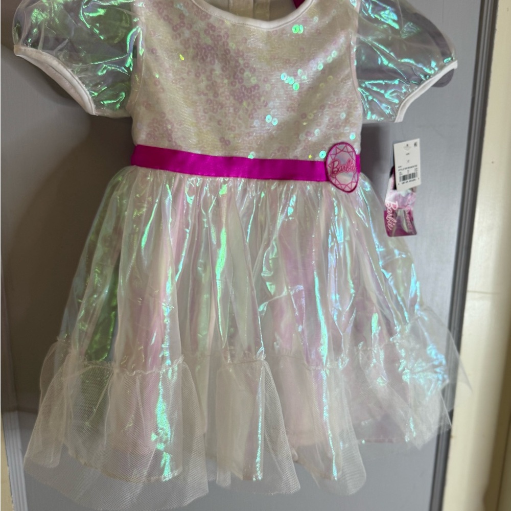 NWT Barbie Shimmering Pink and White Kids Costume